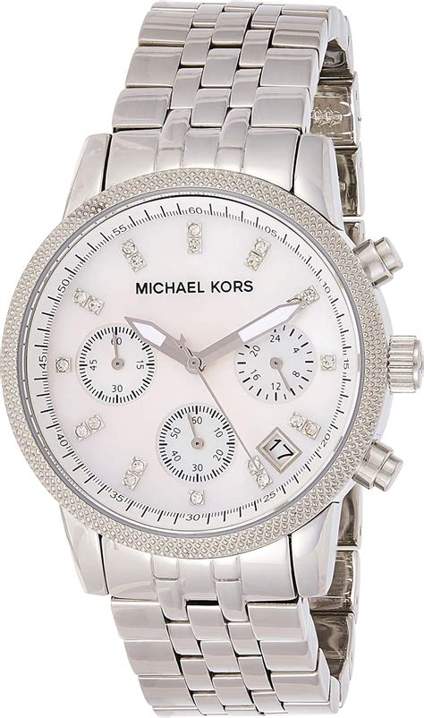 michael kors mk5020 women's chronograph watch silver|Michael Kors Chronograph Mother of Pearl Dial Ladies Watch .